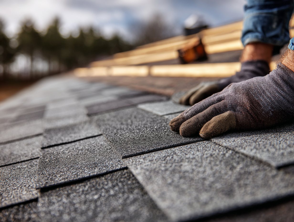 Close-up detail of GAF architectural dimensional